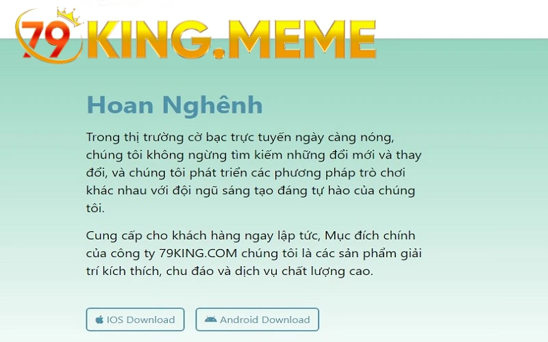 Click vào phiên bản phù hợp với điện thoại của bạn để tải app 79KING